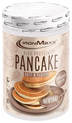 IronMaxx High Protein Pancake Mix, Neutral 450 g Beutel, proteinreiche Backmischung für Pancakes, einfache Zubereitung und gut für Sportler