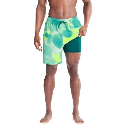 Image of Under Armour Men's Compression Lined Volley Swim Trunks, UPF 50+ Sun Protection, Drawstring Closure & Elastic Waistband