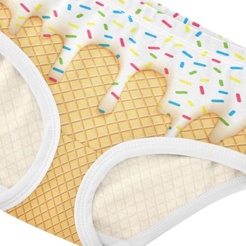 Little Girls' Soft Cotton Underwear Kids Breathable Comfort Ice Cream Panties Briefs Toddler4