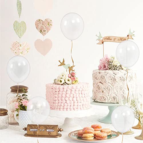 Image of Clear Balloons 110Pcs, 5 Inch Small Latex Party Balloons, Mini Thick Clear Birthday Balloons for Birthday Wedding Baby Showe Decorations.