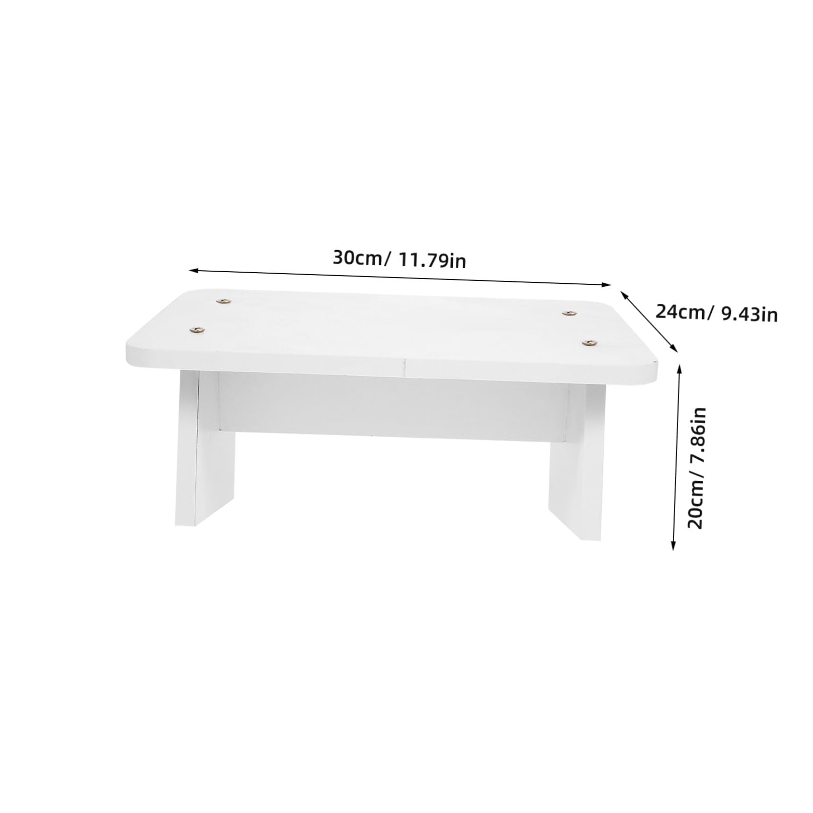 Amosfun Repose-Pieds Antidérapant en Bois 30 Cm Incliné pour Bureau, Tabouret sous Table pour Adultes, Marchepied Ergonomique Blanc Chaud, Accessoire de Confort Travail la Maison