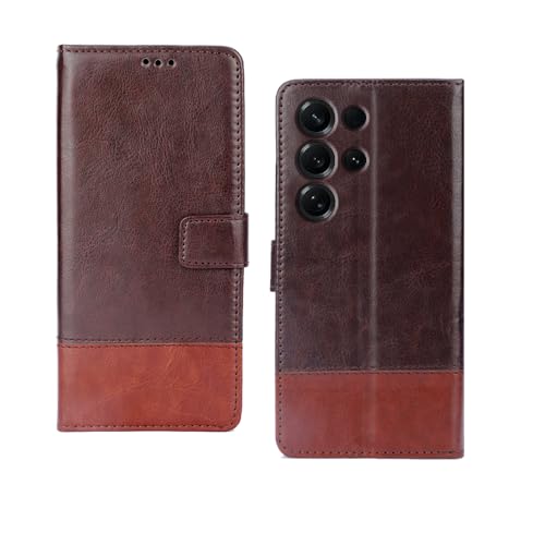 Image of amazon basics Samsung Galaxy S26 Ultra 5G Flip Cover | Card Pockets Wallet & Stand | Flip Cover for Samsung Galaxy S26 Ultra 5G (Coffee and Tan)