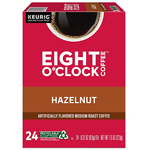 Eight O'clock Coffee Hazelnut Single-Serve Keurig K-Cup Pods, Medium Roast Coffee Pods, 96 Count #TOP6