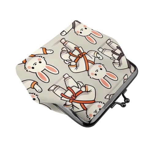Pu Leather Buckle Coin Purse Judo-Rabbits-Easter Girls Kiss-Lock Change Purse Wallets3