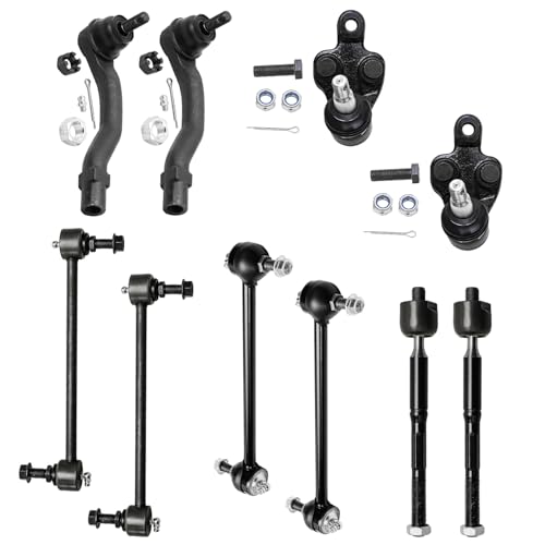 Image of Detroit Axle - FWD Front 16pc Suspension Kit for 01-03 Toyota Highlander 3.0L, Control Arms Tie Rods Lower Ball Joints Front & Rear Struts w /Coil Spring Sway Bars 2001 2002 2003 Replacement - 16pc Set