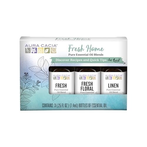 Aura Cacia Fresh Home Essential Oil Kit - Light Aroma, No Synthetic Fragrances