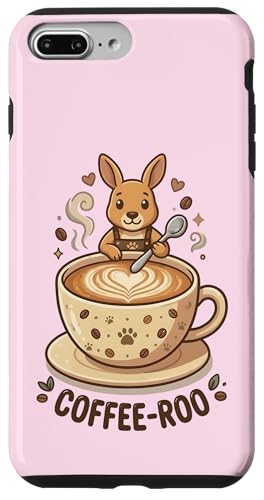 Coffee-Roo Kangaroo Coffee Lover Cute Pun T�V���c �X�}�z�P�[�X iPhone 7 Plus/8 Plus �p