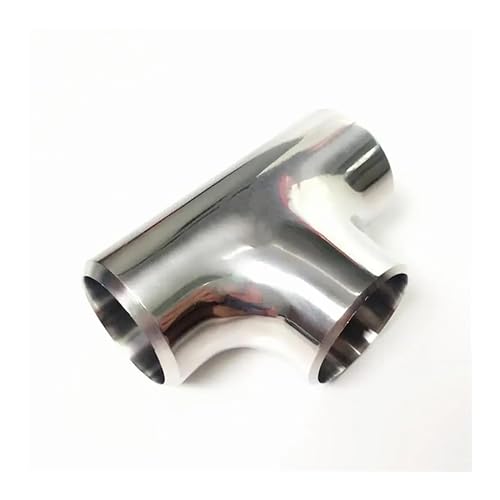 VXAXPOHZA 63mm 2.5" Pipe OD Butt Thicken 3mm Tee 3 Way Splitter SUS 304 Stainless Steel Fitting Spliter Beer Wine VXAXPOHZA