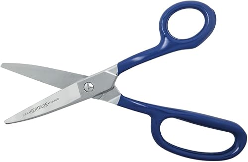 Miniatura 2 de Klein Tools G718LRCB Tijeras, fabricadas en Estados Unidos, tijeras de alfombra resistentes con anillo grande, asas curvas y puntas romas para