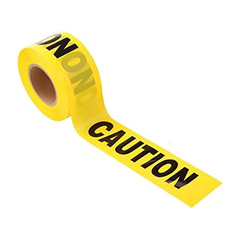 UEETEK 100M Barricade Ribbon Danger Tape Safety Caution Tape Warning Tape (YELLOW) Cover
