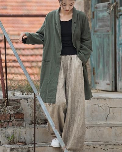 LUZU JUNU Women's Open Front Long Sleeves Work Blazer Casual Button Down Jacket Suit3