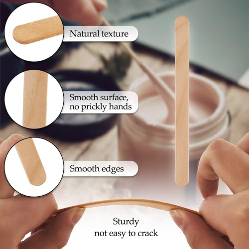 Image of KTOJOY 200 Pcs Craft Sticks Ice Cream Sticks Natural Wood Popsicle Craft Sticks 4.5 inch Length Treat Sticks Ice Pop Sticks for DIY Crafts