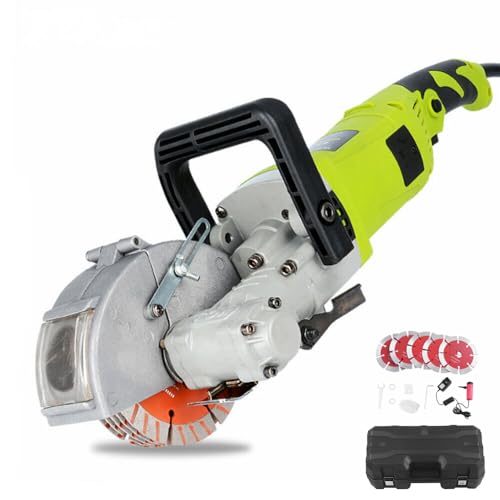 Levkitch Wall Chaser with 5pcs 120mm Saw Blades, 4000W Wall Grooving Machine, Slotter Adjustable Cutting Depth & Width for Granite Marble Concrete Stone