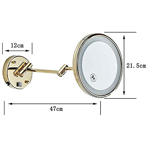 Miroir de maquillage grossissant 3X avec double face rotative à 360 et bras extensible