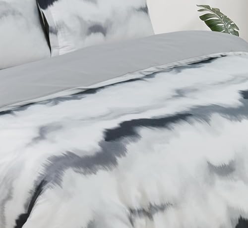 Majestic Giftware Madison Linen 4 Pcs Twin Size Bedding Set (BL512-T-4pcs) Frosty Bliss 300 TC Cotton Sateen Durable & Washable | 1 Fitted Sheet, 1 Duvet, 2 Pillowcases - Ritz Collection