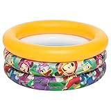  Acan Tradineur - Piscina Hinchable para niños, Mickey, Minnie, Pato Donald, Piscina Redonda Inflable, Parche de reparación (3 Anillos, 38 litros, 70 x 30 cm)