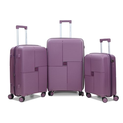 Image of AMERICAN TRAVELLER Explore Luggage Trolley Bags | Set of 3 | Polypropylene Durable Hard Shell | TSA Type Lock | 360 Disc Spinner Wheels | Expandable Suitcase | Telescopic Handle.