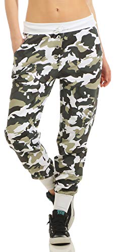 Danaest Pantalones de chándal para mujer Boyfriend 633, Blanco, S Cover