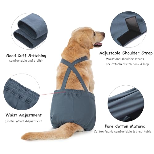 Image of Dog Hind Leg Recovery Sleeve for ACL TPLO After Surgery, Cotton Dog Recovery Pants Prevent Wounds Licking(Navy Blue,5X-Large)