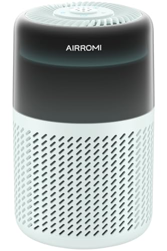 AIRROMI Purificador De Ar Para Quarto Com Filtro Hepa, Cobre Até 549 Pés², Silencioso, Filtro De Ar De 360° Para Pelos De Animais, Alergias, Poeira, Fumaça A2005 Turquesa