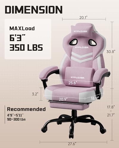 Image of GTPLAYER Gaming Chair for Adults, Ergonomic High Back Chair with Footrest