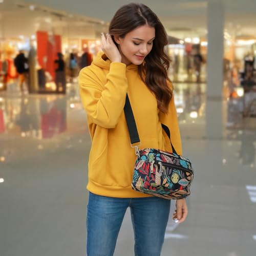 Image of MOMISY Women Mobile Messenger cellphone Bag Ladies Nylon Shoulder Cross Body Long Strap for College, Outing, Travelling, Work