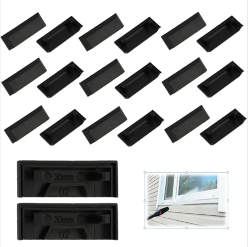 20 piezas de tapas para ranuras de ventana, tapas para ranuras de agua para marcos de ventana de plástico y aluminio, cubierta para ranuras fresadas de 30 mm, drenaje de ventana, tapas para rejillas
