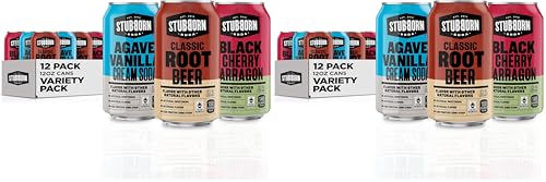 STUBBORN SODA, 3 Flavor Variety Pack, 12oz Cans (Two packs