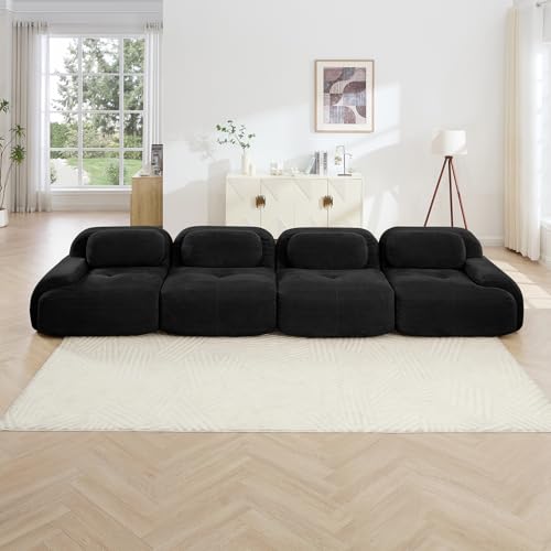 Image of Corduroy Modular Sectional Sofa, Oversized Cloud Couches for Living Room
