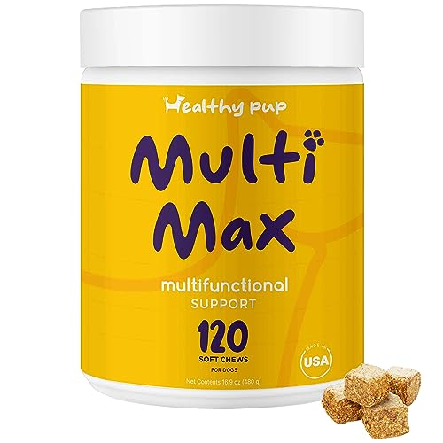 Multi-Max-Dog-Multivitamin-Supplement-120-Soft-Chew-Dog-Vitamins-and-Supplements-with-Omega-Probiotics-Glucosamine-and-More-for-Small-Large-and-Senior-Dogs