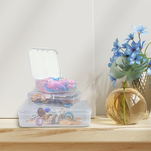 Image of Egaageoi 3-Tier Stackable Bead Organizer with Portable Handle and Labels | Bead Storage with 58 Small Clear Containers with Lids for Craft Supplies, Jewelry Making, Diamond Painting, Nail Art Supplies