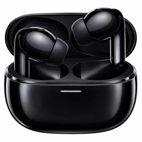 Auriculares Inalámbricos Bluetooth 5.3, Cascos In Ear con 4 Micrófonos para Llamadas Claras, Altavoz Dinámico de 10 mm, Control Táctil, Emparejamiento Automático, IPX7, Sonido Estéreo (Negro)
