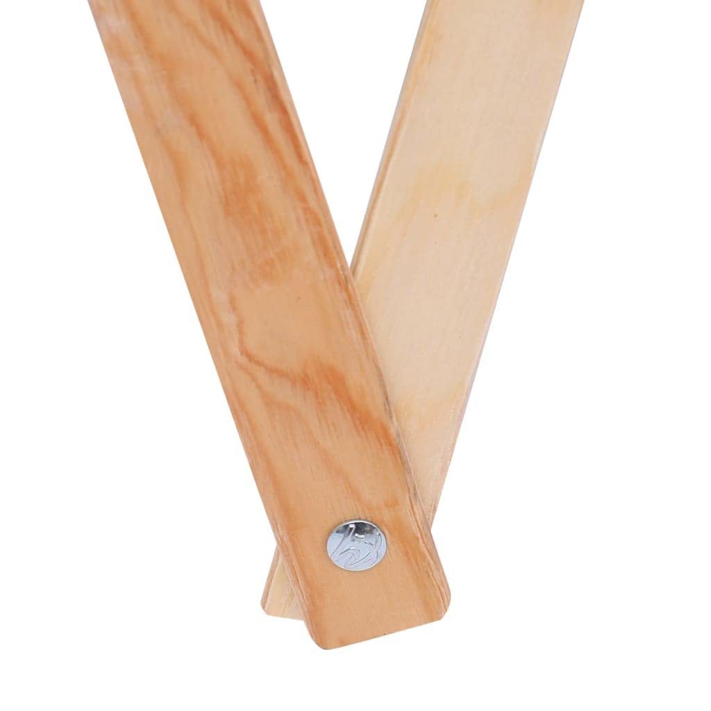 Faltbarer Wäschekorb Grau Holzrahmen Stoffbeutel Pappelholz Canvas 42 x 70 cm für Schlafzimmer und Badezimmer