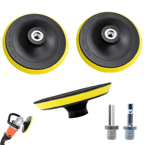 3 piezas discos de pulido 125mm, orificio interior de 14mm, disco de lijado amoladora angular disco de pulido accesorio de pulido amoladora angular incl. adaptador de rosca de 2 piezas