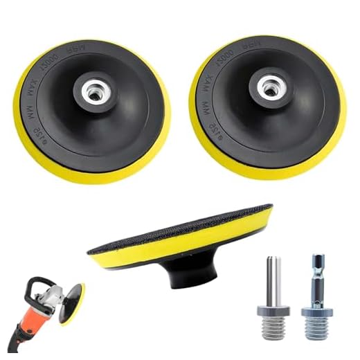 3 Stück 125mm Klett Polierteller Innenbohrung 14mm, Schleifteller Winkelschleifer Polierteller Polieraufsatz Winkelschleifer Inkl. 2er Gewinde Adapter Für Automobil Holzbearbeitung Polierschwamm