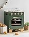 ROBUD Vintage Wooden Toy Kitchen Oven for Kids, Pretend Play Oven with Push-Pull Baking Tray, Realistic Sound Effects, Ideal Gift for 3+ Years Old Grils and Boys