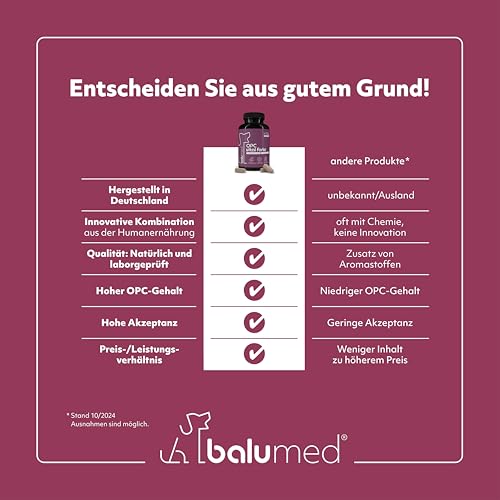 balumed® OPC Vital Forte – 120 Tabletten für Hunde – mit antioxidativem Traubenkern-Extrakt