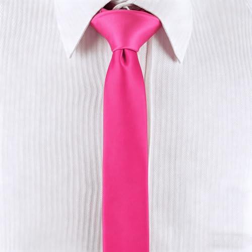 Image of Landisun Black Tie Men Women Solid Skinny Ties Slim Ties Satin Tie