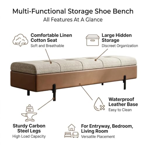 Modern Entryway Benches with Storage for Bedroom and Entryway - Image 4