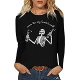 Damen Langarmshirt Esprit, Damen Halloween Langarm Sweatshirt Kürbisdruck Sweatshirts Oversized Kürbis-Smiley Print Pullover Tops Kapuzenpullover Hoodie Farbblock Langarmshirt Oberteile für Herbst