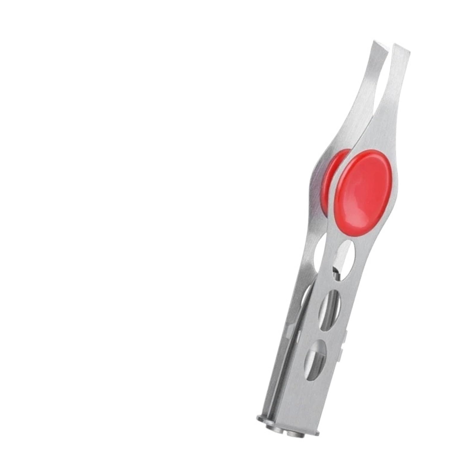 Zgxnyi Red Eyebrow Tweezers 1Pcs Portable Stainless Steel Button Cell Smart Design Eyebrow Hair Remove Tweezer(Red)