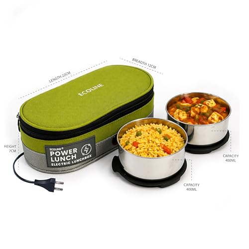Image of Ecoline Q2, Electric Lunch Box, Capacity 800ml (Green)