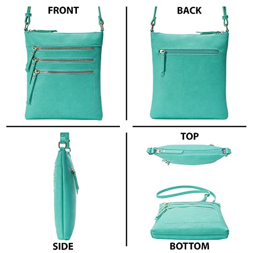 Image of Solene Crossbody Bag Functional Multi Pocket Messenger Purse Top Zip Closure Shoulder Handbag With Adjustable Strap