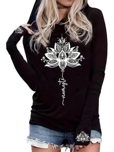 Live by The Sun Love by The Moon Hoodie Women's Sun and Moon Casual Long Sleeve Sweatshirt Round Neck Pullover Tops