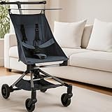 Jojoka Lightweight Stroller for Airplane,Compact Strollers for Travel,Foldable Toddler Pushchair with Carry Bag, Storage Basket, Rear Brakes, Adjustable Awning(Blue)