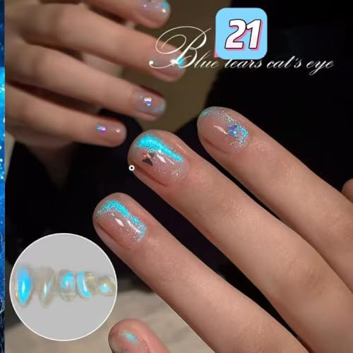 Set de 6 esmaltes en gel magnéticos ojos de gato miniatura 4