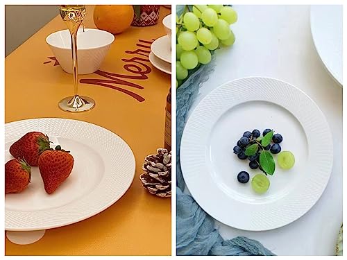 Gsain 8” Embossed Porcelain Lunch Plates, Dishwasher Microwave Oven Safe, Off-White Ceramic Salad Dessert Appetizer Dishes For Kitchen & Restaurant (Set Of 6) … #TOP7