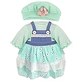 20 21 22 Inch Reborn Dolls Doll Clothes Set Include Girl Dress Hat, Baby Doll Clothes and Accessories Fake Suspender Dress for 20'' 21'' 22'' Baby Doll, Kids Gift for Little Girls Age 3 4 5 6