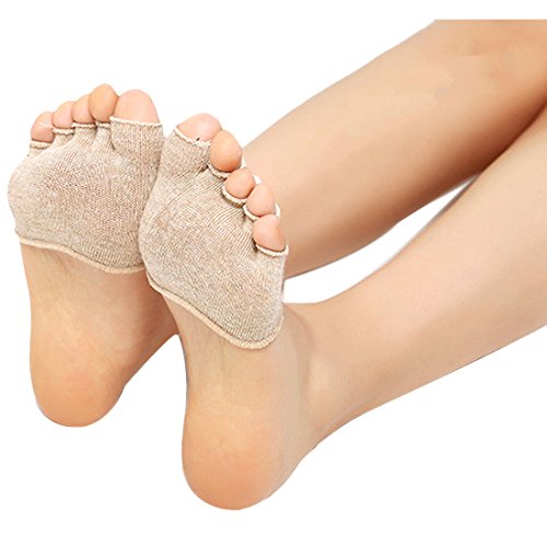 kilofly 4 Pairs Women's No Show Five Toe Heelless Forefoot Half Boat Socks Set2