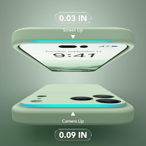 Image of Magnetic for iPhone 17 Pro Max Case, Compatible with MagSafe, [Full Camera Protection][Screen Protector] Silicone Shockproof Protective Phone Case for iPhone 17 Pro Max 6.9 inch, Light Cyan